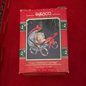 Enesco Cozy Christmas Carriage Ornament